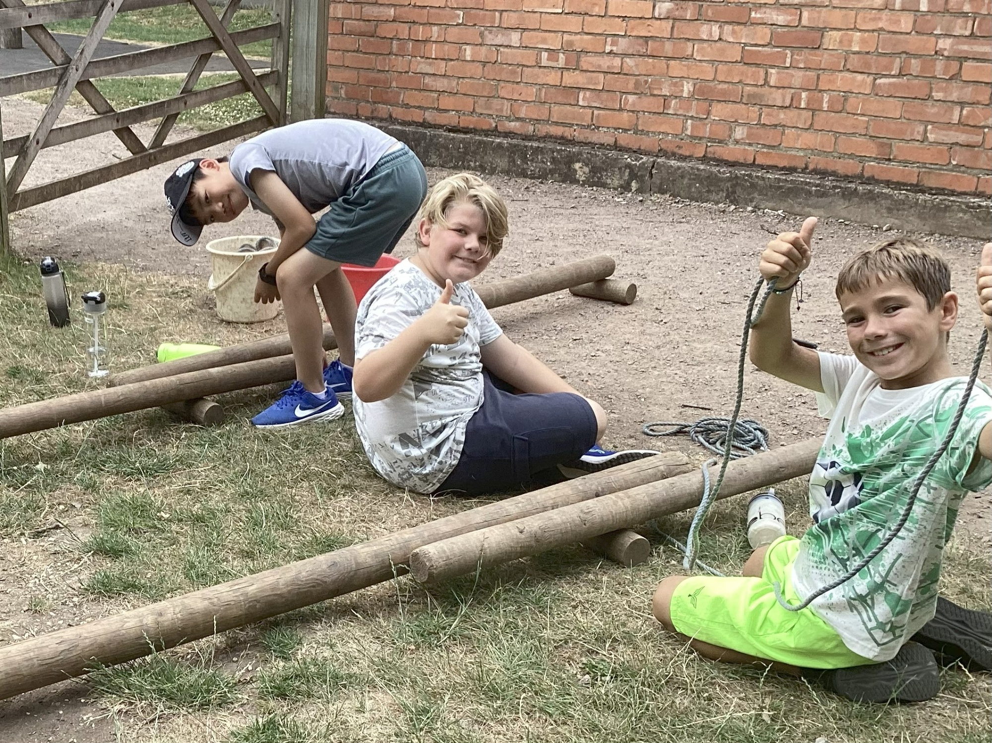 Children using lashings